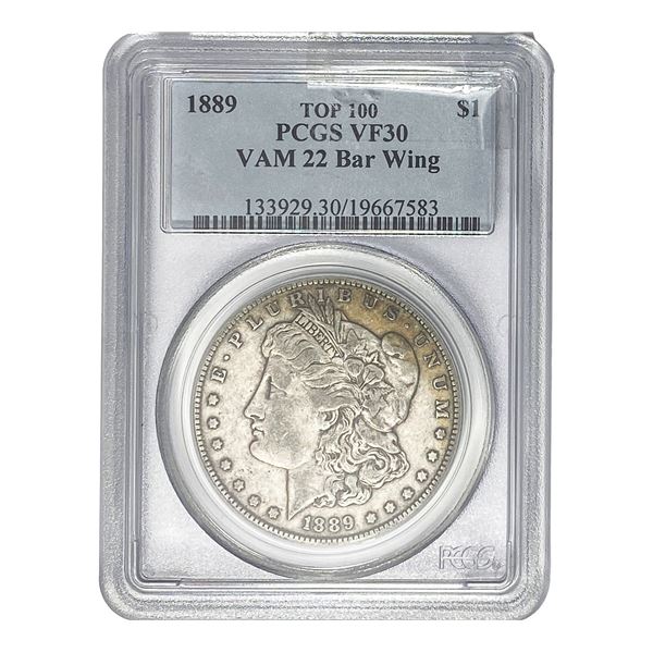 1889 Morgan Silver Dollar PCGS VF30 VAM 22