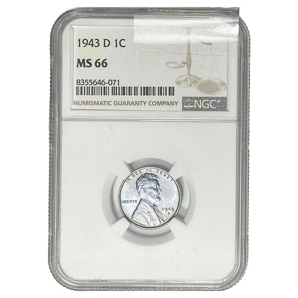 1943 D Wheat Cent NGC MS66