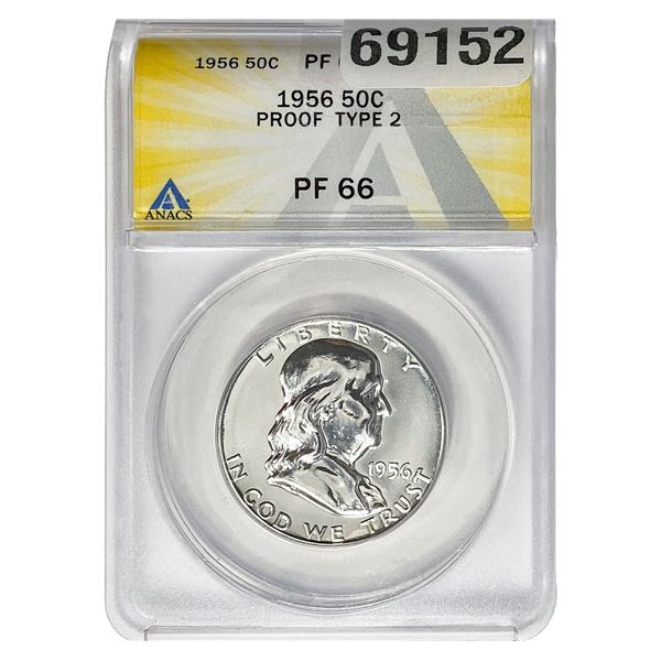 1956 Franklin Half Dollar ANACS PF66 Proof Type 2