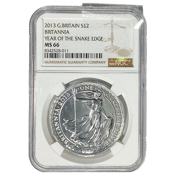 2013 Great Britian Silver Â£2 NGC MS66