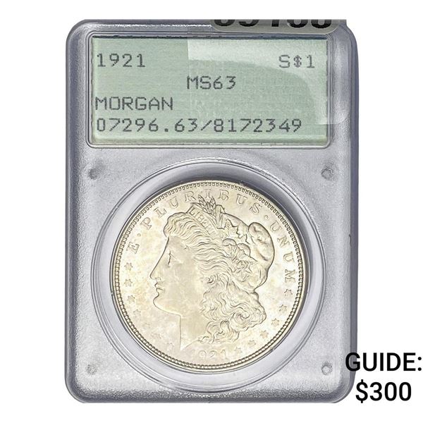 1921 Morgan Silver Dollar PCGS MS63