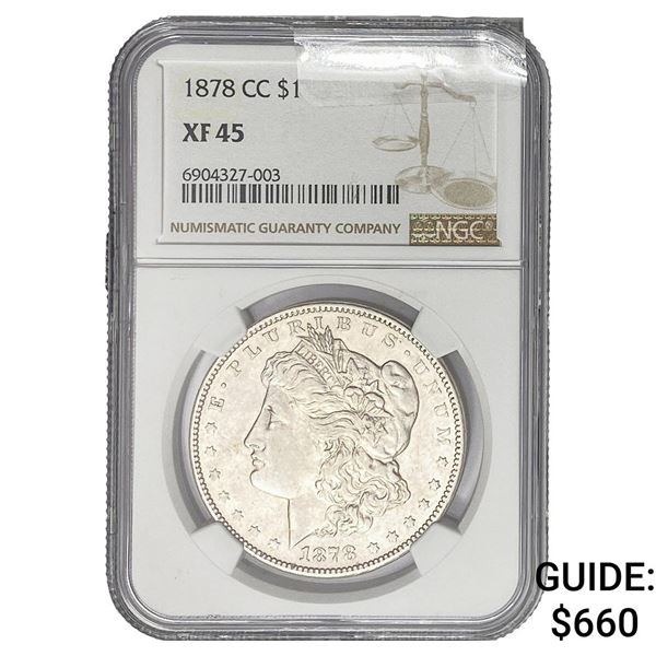 1878 CC Morgan Silver Dollar NGC XF45
