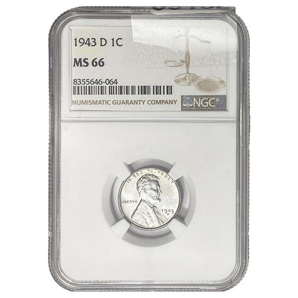 1943 D Wheat Cent NGC MS66