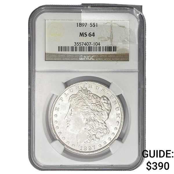 1897 Morgan Silver Dollar NGC MS64