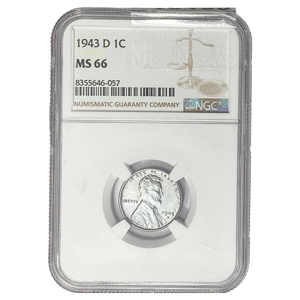 1943 D Wheat Cent NGC MS66