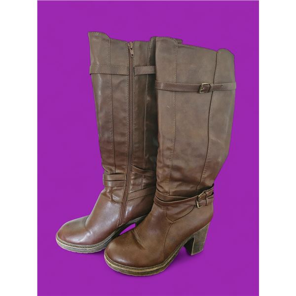 Ladies Tall Brown Leather Boots