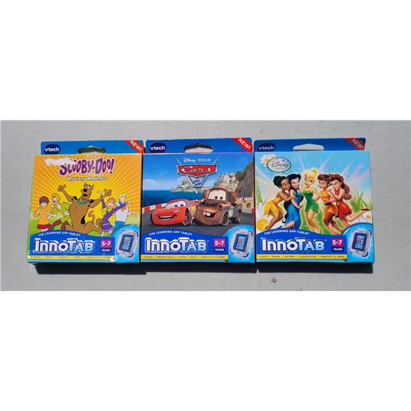 3x Vtech Innotab - Scooby-Doo!, Disney Pixar Cars, Disney Fairies