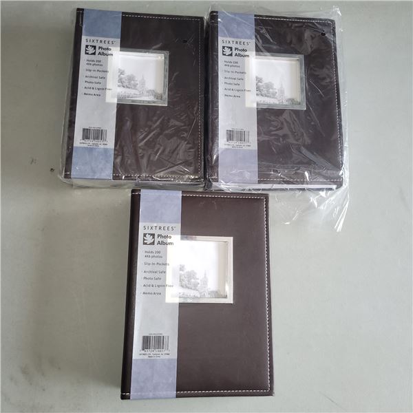 3x Sixtrees Photo Album - Holds 200 4x6 Photos