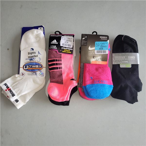 4x Sock Lot - Ulimax Wigwam, Adidas Climacool, Nike Dri Fit, Point Zero