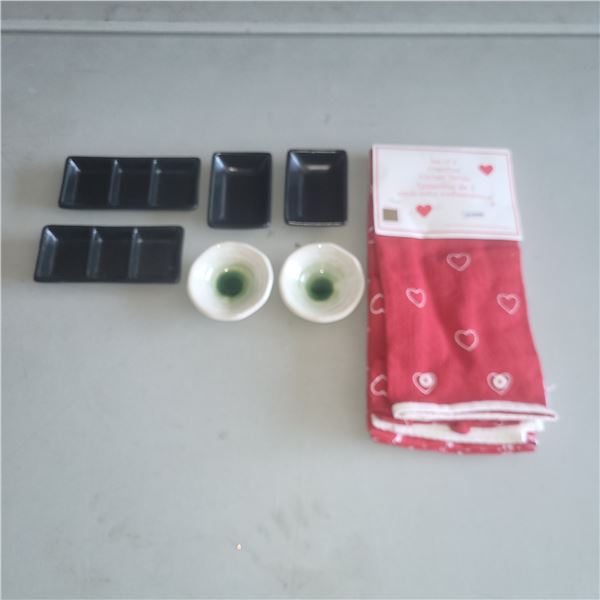 Kitchen Lot - New Tea Towels, Asian Dishes Etc