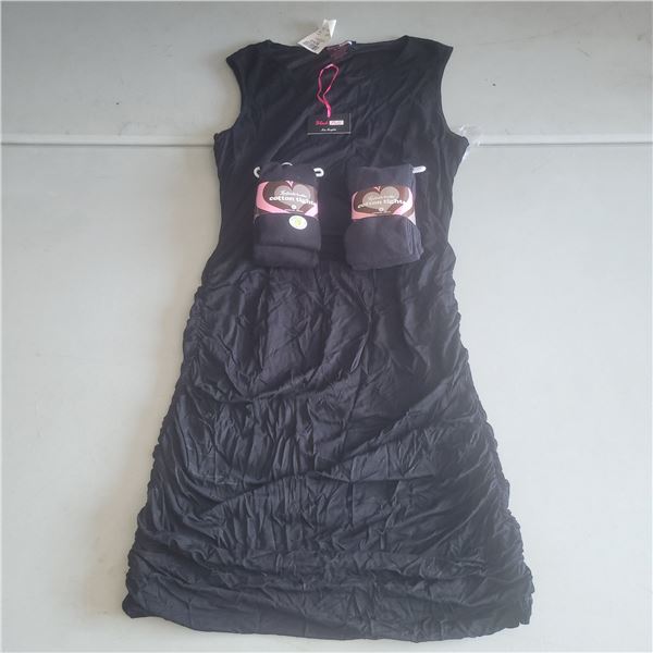 Black Note Dress Sz L 