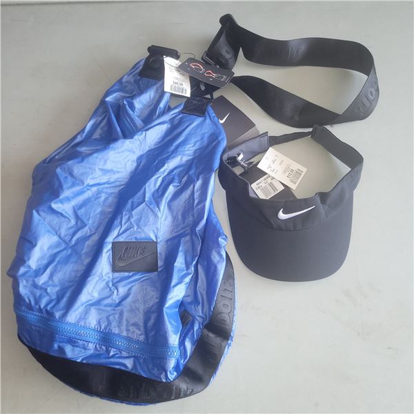 Nike Blue Sling Bag & Golf Visor