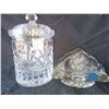 Image 1 : Crystal Napkin Holder & Buscuit Barrel A