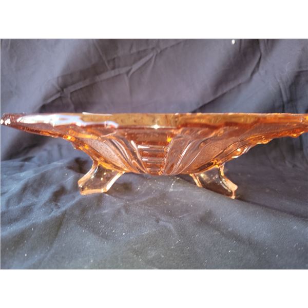 Footed Amber Glass A