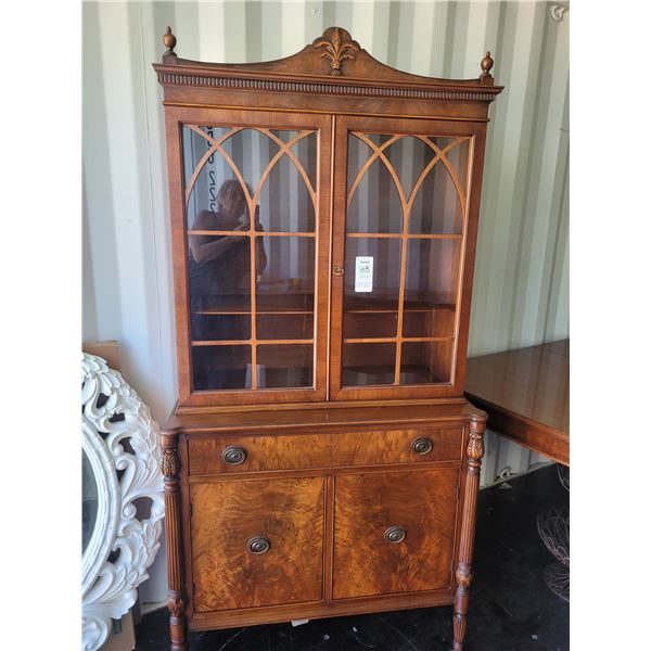 Antique Walnut China Cabinet C