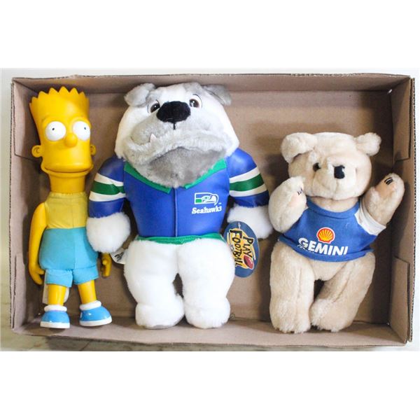 LOT OF VINTAGE PLUSH INCLUDING NEW SEATTLE