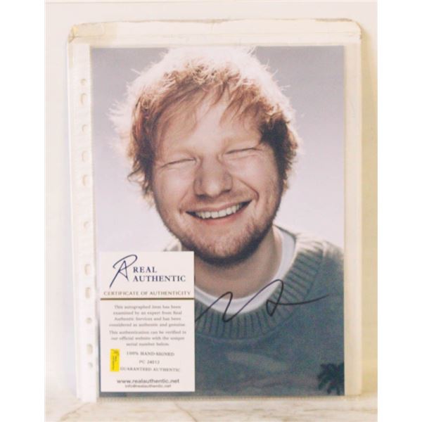 ED SHEERAN SIGNATURE PHOTO WITH COA