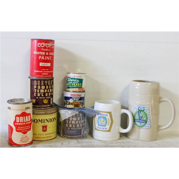 FLAT OF TINS AND STEINS