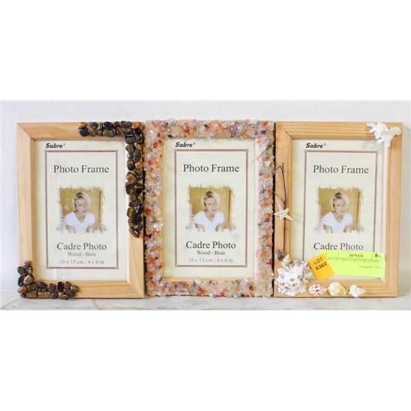 SET OF 3 SHELL PICTURE FRAMES