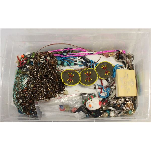 TOTE OF ASSORTED JEWELRY