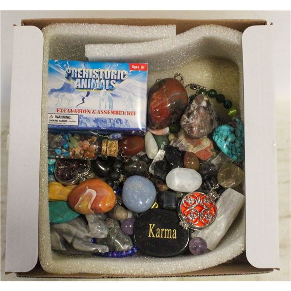 LARGE BOX OF ASSORTED CRYSTALS