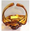 Image 1 : AMBER ART GLASS DISPLAY CENTER PIECE BOWL *CHIPPED