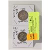 Image 1 : LOT OF COINS TWO QUARTERS 1952-1953 80% SILVER