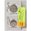 Image 1 : LOT OF COINS TWO QUARTERS 1950-1951 80% SILVER