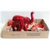 Image 1 : POPPY CHINA TEACUPS, SAUCERS & ELEPHANT