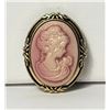 Image 1 : 5)  OVAL SHAPED ANTIQUED BRONZE CPALE PINK