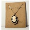Image 1 : 13)  OVAL WITH GOLD TONE FILAGREE SETTING,