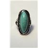 Image 1 : 17)  ELONGATED OVAL TURQUOISE SIZE 6.5 RING,