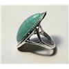 Image 2 : 17)  ELONGATED OVAL TURQUOISE SIZE 6.5 RING,