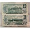 Image 2 : 30)  LOT OF 2 CANADIAN $1.00 BANKNOTES