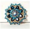 Image 1 : 2)  SHOW STOPPER GOLD TONE WITH DEEP TEAL,