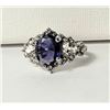 Image 1 : 7)  SILVER TONE WITH AMETHYST COLORED CZ