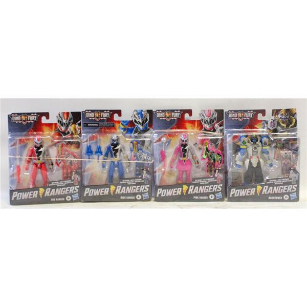 POWER RANGER FIGURES RED, BLUE, PINK AND