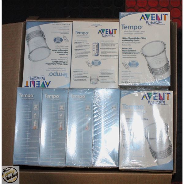 AVENT TEMPO BABY BOTTLE LINERS, 22 BOXES, BABY-