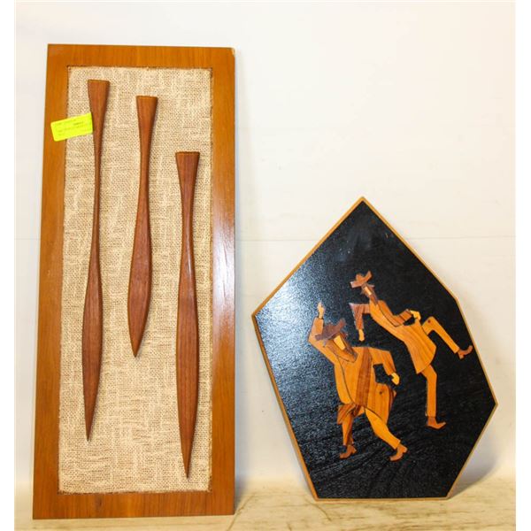 ART VINTAGE ISRAELI OLIVE WOOD WALL