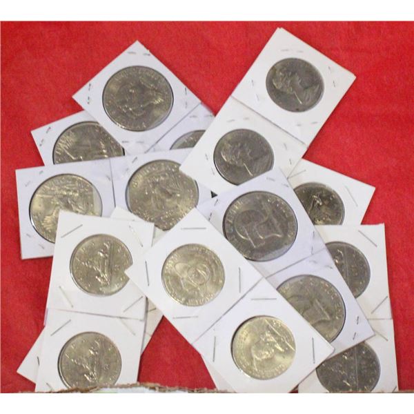 25 CANADIAN + US DOLLAR COINS 1968-1981