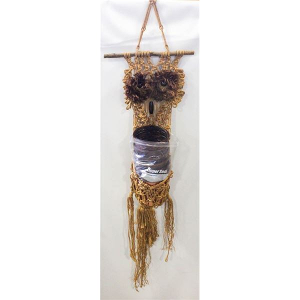 MACRAME OWL PLANT HANGER WITH POT &