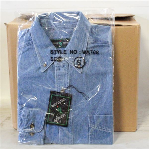 NEW MEN'S SHIRTS CASE OF 9 DENIM SIZE S