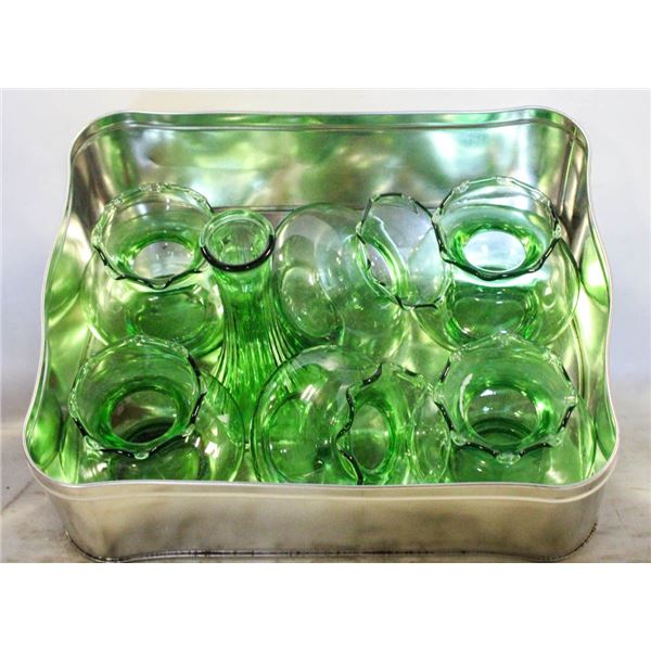VINTAGE GREEN VASES
