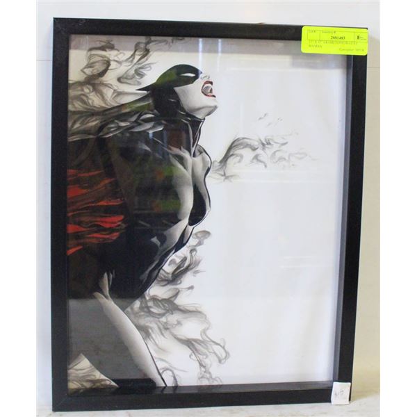 11" X 17" FRAMED PHOTO CAT WOMAN