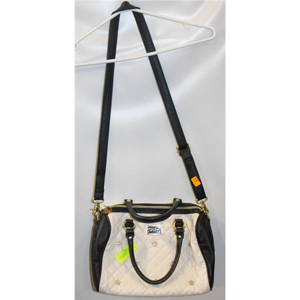 BETSY JOHNSON NEW YORK BEJEWELED BLK/WHITE PURSE
