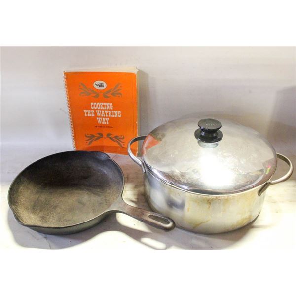 REVERE 6QT POT, WATKINS COOK BOOK &