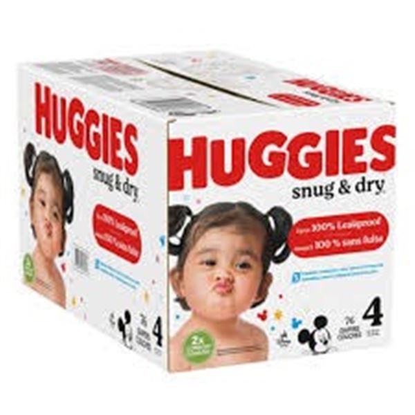 NEW 76 DIAPERS HUGGIES SNUG & DRY SIZE 4