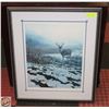 Image 1 : FRAMED WILDLIFE PRINT DEER BY J. HIEBERT 25"X29.5"