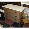 Image 1 : ANTIQUE OAK CHEST OF DRAWER WITH REFINISHED TOP