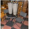 Image 1 : RATTAN FOLDING TABLE & CHAIRS SET (3) & PLANTERS